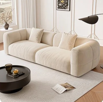 Purple Fabric 2-3 Seater Square Sectional Sofa With Cloud Comfortable Cushions - Sofa - QONKA HOME
