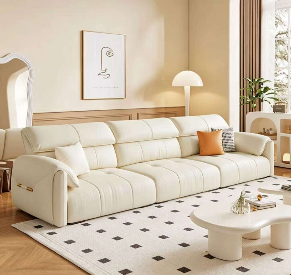 Top-grain Leather, Customizable Electric Sofa - Living room furniture - QONKA HOME