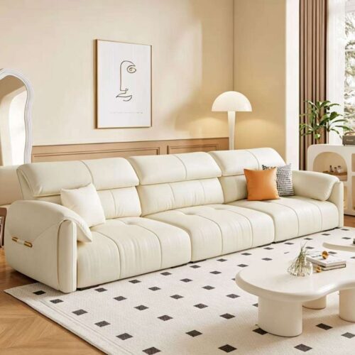 Top-grain Leather, Customizable Electric Sofa - Living room furniture - QONKA HOME
