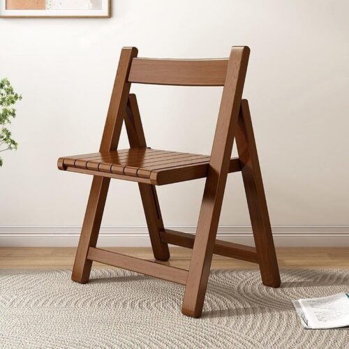 Solid Rubber Wood Folding Dining Chair Multi‑Color PU Leather Padded Fold‑able Side Chair for Kitchen Apartment - Soli...