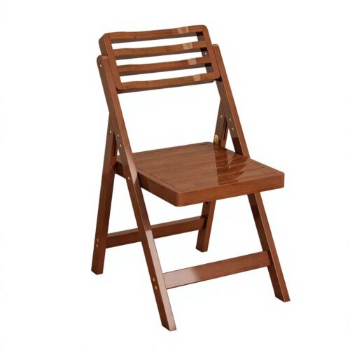 Natural Bamboo Folding Dining Chair Slatted Hollow Backrest Solid Bamboo Foldable Side Chair Indoor Balcony Patio - Solid ...