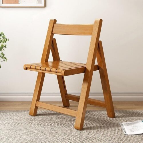 Solid Rubber Wood Folding Dining Chair Multi‑Color PU Leather Padded Fold‑able Side Chair for Kitchen Apartment - Soli...