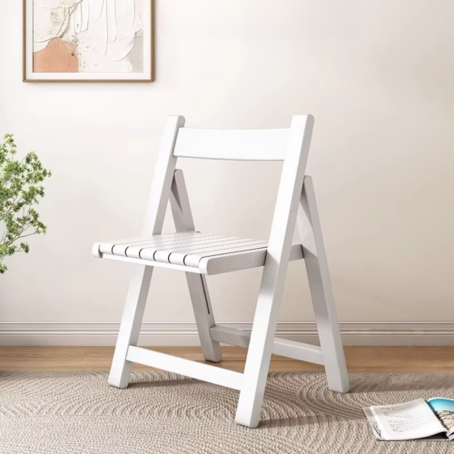 Solid Rubber Wood Folding Dining Chair Multi‑Color PU Leather Padded Fold‑able Side Chair for Kitchen Apartment - Soli...