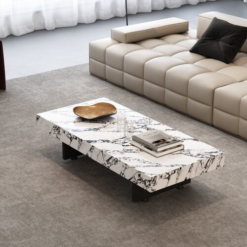 Italian Minimalist Sintered Stone Coffee Table, Rectangle & Square - Coffee table - QONKA HOME
