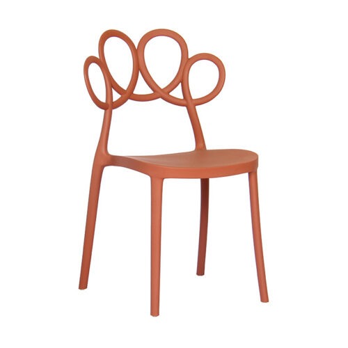 Creative Hollow Flower Back Plastic Dining Chair Stackable Modern Side Chair Multi‑Color Optional for Home Cafe - Plasti...
