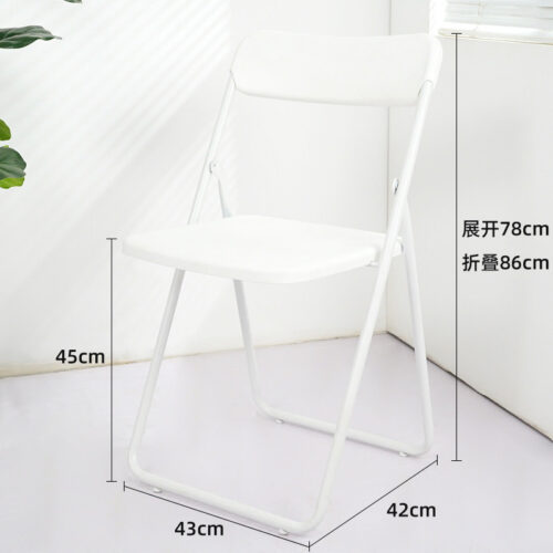 PP Plastic Folding Dining Chair Metal Iron Frame Lightweight Foldable Side Chair for Home Party Balcony Event - Metal dini...