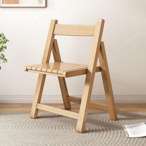 Solid Rubber Wood Folding Dining Chair Multi‑Color PU Leather Padded Fold‑able Side Chair for Kitchen Apartment - Soli...