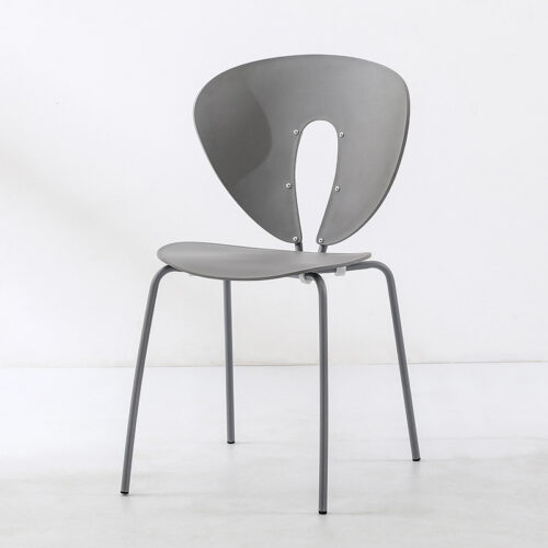 Modern Hollow Plastic Dining Chair with Color Coated Metal Legs Creative Curved Accent Chair - Metal dining chair - QONKA ...