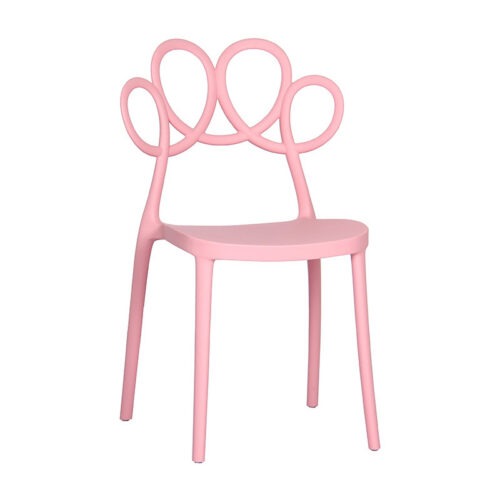 Creative Hollow Flower Back Plastic Dining Chair Stackable Modern Side Chair Multi‑Color Optional for Home Cafe - Plasti...