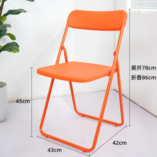 PP Plastic Folding Dining Chair Metal Iron Frame Lightweight Foldable Side Chair for Home Party Balcony Event - Metal dini...