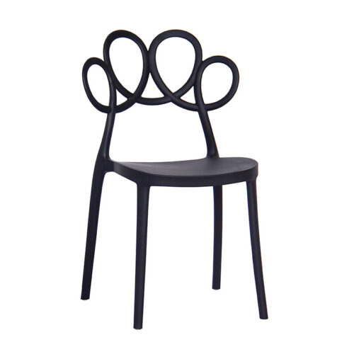 Creative Hollow Flower Back Plastic Dining Chair Stackable Modern Side Chair Multi‑Color Optional for Home Cafe - Plasti...