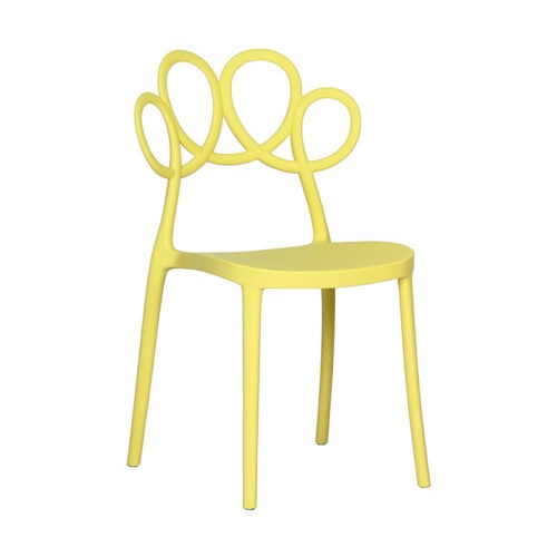 Creative Hollow Flower Back Plastic Dining Chair Stackable Modern Side Chair Multi‑Color Optional for Home Cafe - Plasti...