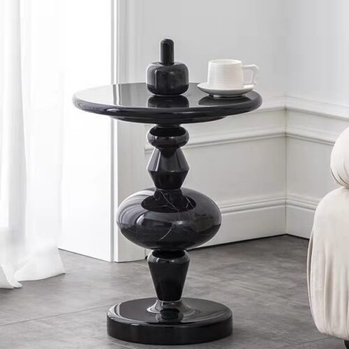Creative Colorful Round Side Table, Nordic Small Accent Table, Versatile Nightstand Coffee Table for Living Room Bedroom H...