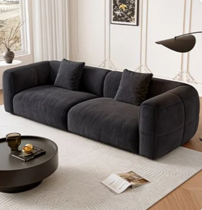 Purple Fabric 2-3 Seater Square Sectional Sofa With Cloud Comfortable Cushions - Sofa - QONKA HOME