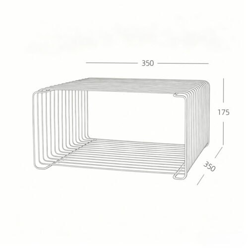 Minimalist Stainless Steel Wire Side Table Open Storage Square Accent End Table - Bedside table - QONKA HOME
