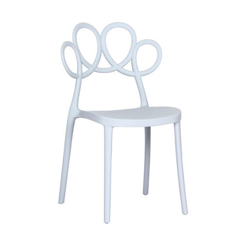 Creative Hollow Flower Back Plastic Dining Chair Stackable Modern Side Chair Multi‑Color Optional for Home Cafe - Plasti...