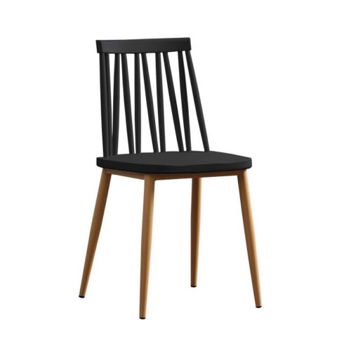 Windsor Style Dining Chair PP Seat Board Iron Frame Modern Plastic Side Chair for Home Kitchen Restaurant Cafe - Metal din...