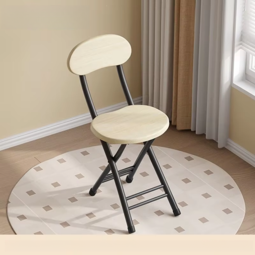 Folding Dining Chair Thick Carbon Steel Legs MDF Seat Back Foldable Side Chair for Home Kitchen Apartment - Metal dining c...