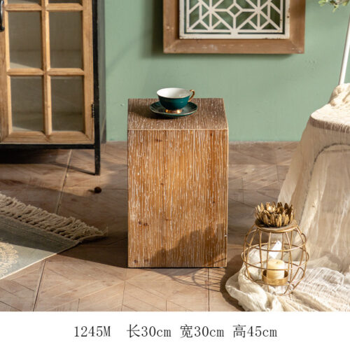 Rustic Distressed Wood Center Table Hexagonal Trapezoidal Rectangular - Coffee table - QONKA HOME
