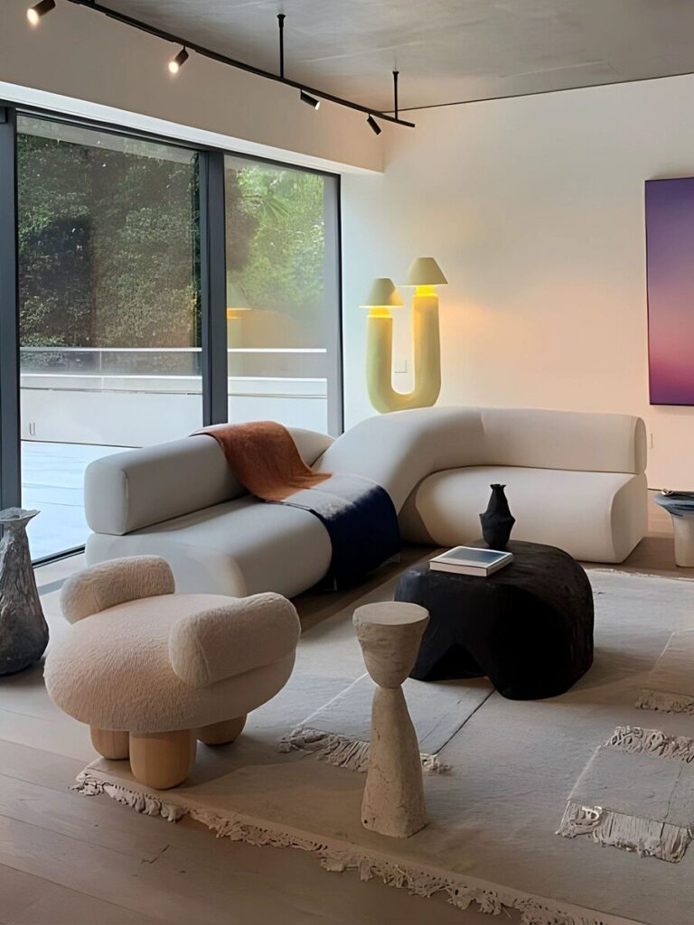 Creative Scandinavian-style L-shaped Corner Sofa with an Irregular - Living room furniture - QONKA HOME
