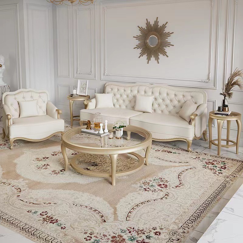 American-style Sofas, Genuine Leather Sofas, Modern Minimalist, Luxury Villa Sets - Living room furniture - QONKA HOME