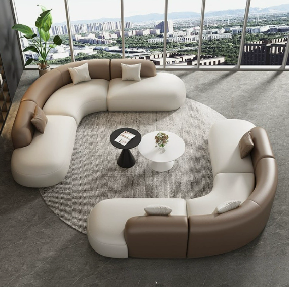 Italian-style Luxury Sofas, Corner Sofas with Curved Designs, for Beauty Salons and Hotels - Living room furniture - QONKA...