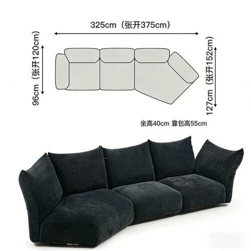 Petal-shaped Sofa, Italian Curved Sofa, Minimalist Corner Sofa - Living room furniture - QONKA HOME