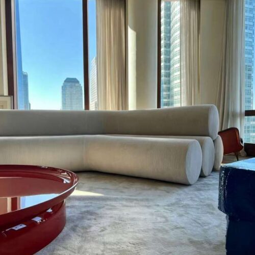 Nordic Minimalist Style, Cylindrical Sectional Sofas, Curved Sofa - Living room furniture - QONKA HOME