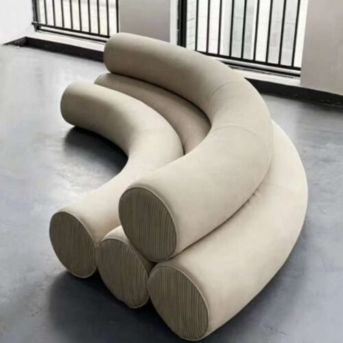 Nordic Minimalist Style, Cylindrical Sectional Sofas, Curved Sofa - Living room furniture - QONKA HOME
