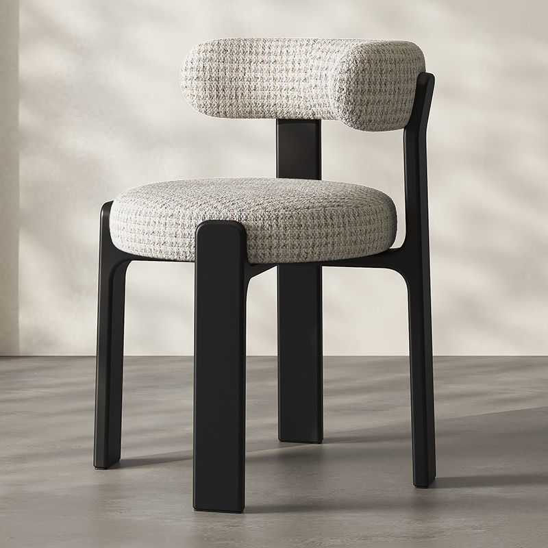 Nordic Hug‑Style Solid Wood Dining Chair Wraparound Back Upholstered Side Chair Optional Chenille Fabric Or PU Leather -...