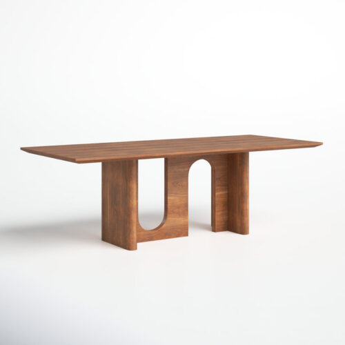 Rectangular Solid Wood Dining Table Arch Cutout Leg Minimalist Dinner Table Pine / Ash / Red Oak Optional - Dining table -...