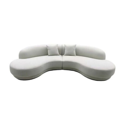 Nordic-style Sofas, Customizable, Curved Fabric Sofa - Living room furniture - QONKA HOME