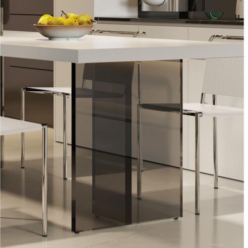 Rectangular Sintered Stone Dining Table High Clear Acrylic Leg Modern Minimalist Dinner Table - Dining table - QONKA HOME