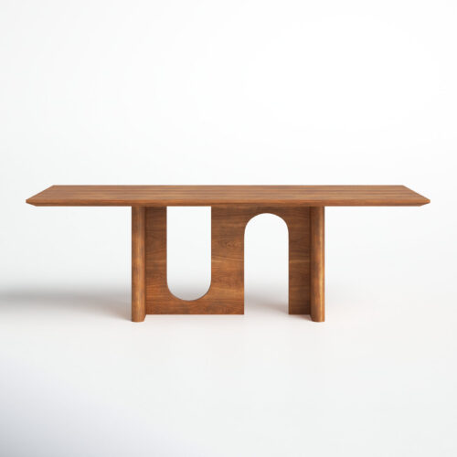 Rectangular Solid Wood Dining Table Arch Cutout Leg Minimalist Dinner Table Pine / Ash / Red Oak Optional - Dining table -...