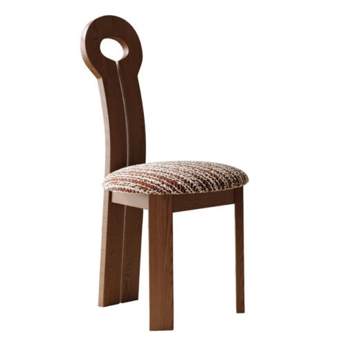 Modern Artistic Hollow‑Back Solid Wood Dining Chair Upholstered Cushion Wooden Chair - Solid wood dining chair - QONKA HOME