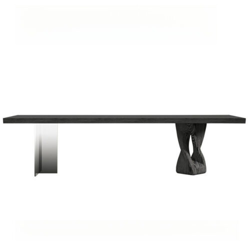 Rectangular Dining Table Solid Wood Top with Acrylic Legs Wabi Sabi Style Dinner Table Pine or Ash Wood Optional - Dining ...