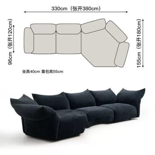 Petal-shaped Sofa, Italian Curved Sofa, Minimalist Corner Sofa - Living room furniture - QONKA HOME