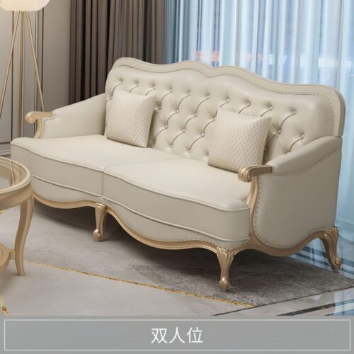 American-style Sofas, Genuine Leather Sofas, Modern Minimalist, Luxury Villa Sets - Living room furniture - QONKA HOME