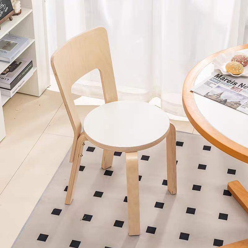 Solid Wood Artek Designer Dining Chair Cream Style Vintage China Origin Home Furniture - Solid wood dining chair - QONKA HOME