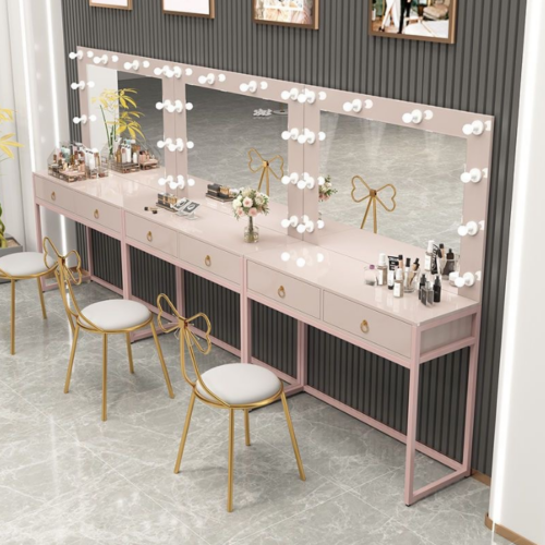 Makeup Vanity Table with Lighted Mirror - Bedroom furniture - QONKA HOME