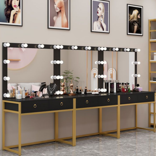 Makeup Vanity Table with Lighted Mirror - Bedroom furniture - QONKA HOME