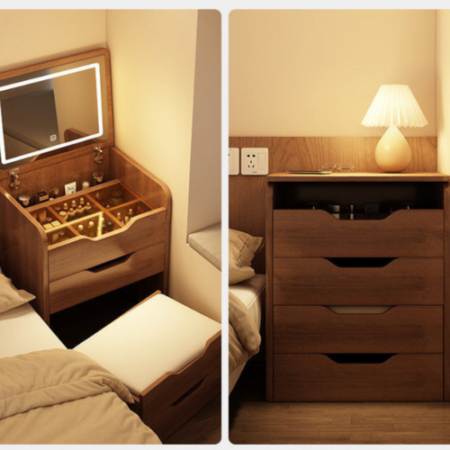 Flip Top Makeup Vanity Table with LED Mirror - Bedroom furniture - QONKA HOME