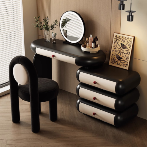 Extendable Cute Bubble Makeup Vanity Table - Bedroom furniture - QONKA HOME
