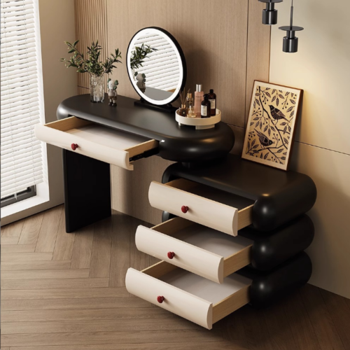 Extendable Cute Bubble Makeup Vanity Table - Bedroom furniture - QONKA HOME