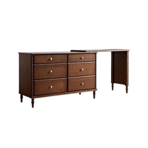 Retro Extendable Dresser Makeup Vanity Combo - Bedroom furniture - QONKA HOME