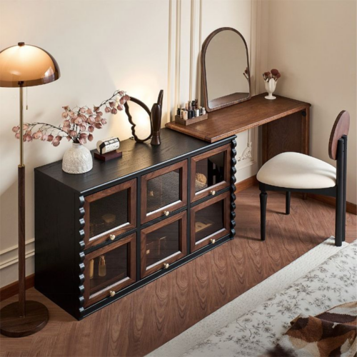Retro Combined Makeup Vanity Table - Bedroom furniture - QONKA HOME