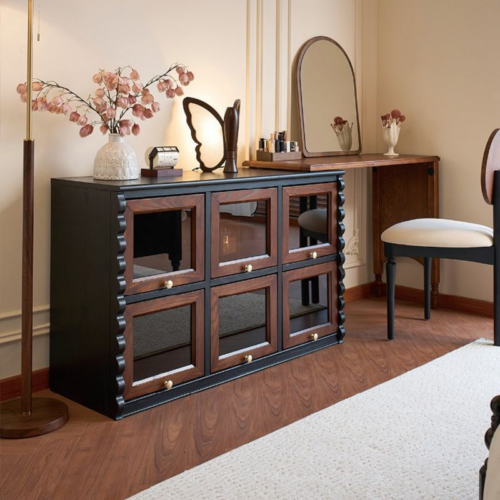 Retro Combined Makeup Vanity Table - Bedroom furniture - QONKA HOME