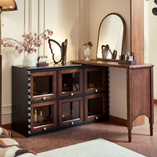 Retro Combined Makeup Vanity Table - Bedroom furniture - QONKA HOME