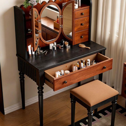 Vintage Makeup Vanity Table - Bedroom furniture - QONKA HOME
