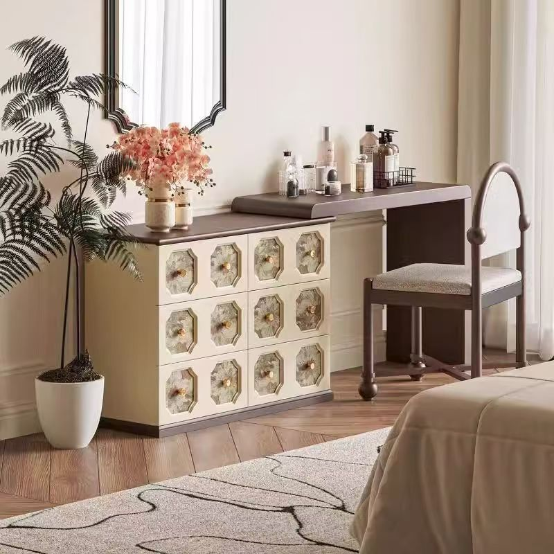 Retro Combined Makeup Vanity Table - Bedroom furniture - QONKA HOME